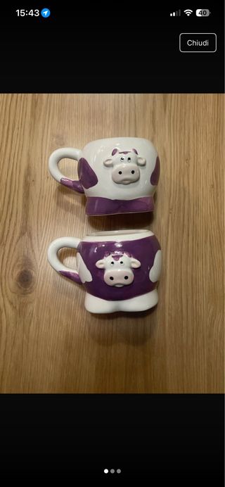 Tazze Milka Mucca Y2K Viola Bianche