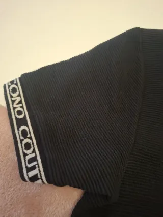 Camiseta canalé Icono negra