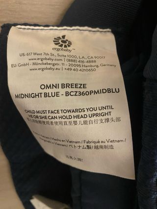 Marsupio Ergobaby Omni Breeze Blu