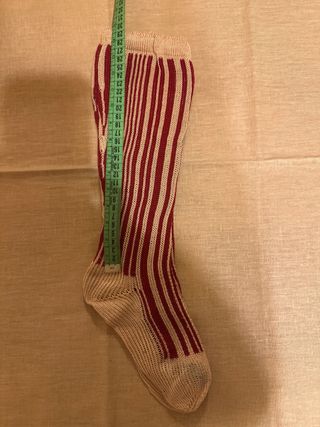 Calcetines Fallero Rayas Beige y Rojo y lligacames