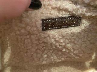 Bolso shopper beige efecto borreguito