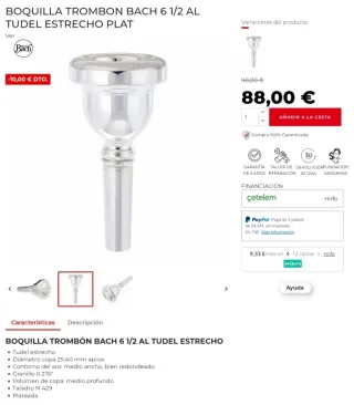 Boquilla Trombón Vincent Bach 6-1/2 AL
