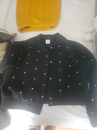 Chaqueta Bomber Negra Multicolor