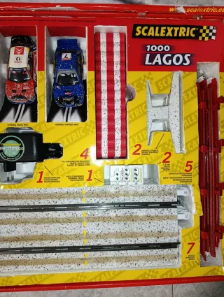 Scalextric 1000 Lagos Circuito Coches Efecto Nieve