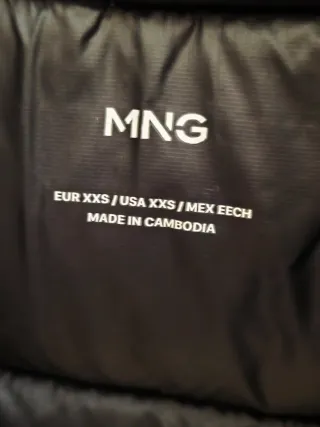 Plumífero Mango Negro Talla M