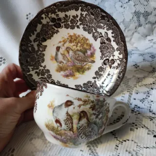 🇬🇧 Set tè Royal Worcester Palissy con Quaglie