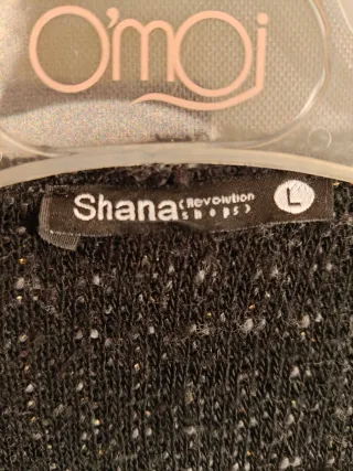 Chaqueta combinada negra, gris y plateada