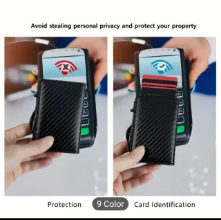 Cartera de seguridad hombre fibra carbono roja