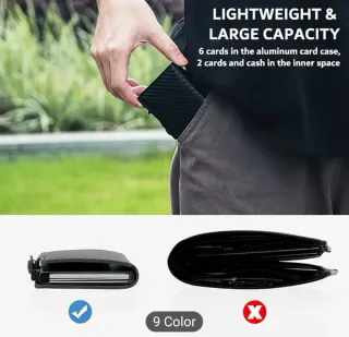 Cartera de seguridad hombre fibra carbono roja