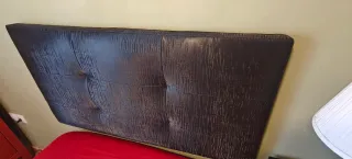 Cabecero forrado en tela negro jaspeado 115x63 cm
