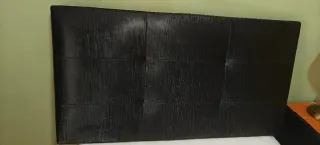 Cabecero forrado en tela negro jaspeado 115x63 cm