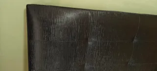 Cabecero forrado en tela negro jaspeado 115x63 cm
