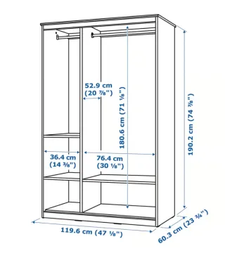 Armario Ikea Songesand 3 puertas con espejo