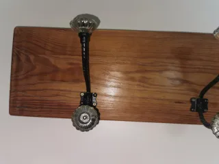 Perchero Rústico Madera y Cristal