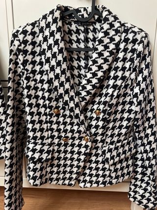 Traje blazer y falda pata de gallo