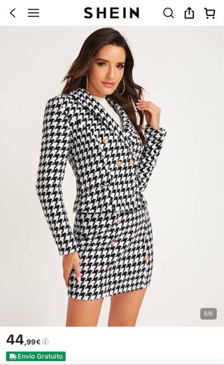 Traje blazer y falda pata de gallo