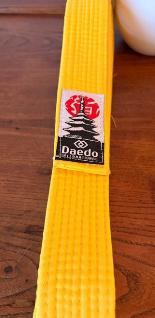 Cintura Taekwondo gialla e paradenti