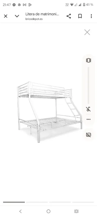 Litera doble metálica blanca