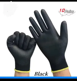 10 paia guanti da lavoro neri