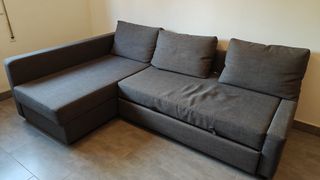 Sofá chaise longue gris tela