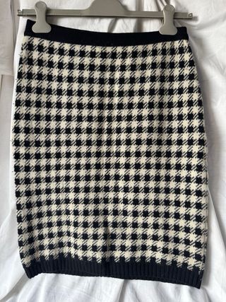 Gonna lana vintage pied de poule