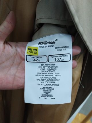 Gabardina St Michael Beige Caballero Talla