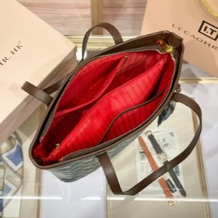 Bolso Tote Vintage Carruaje Azul Marrón