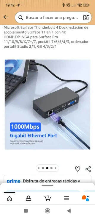 Dock Thunderbolt 4 Microsoft Surface 11 in 1