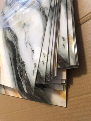 Paneles pared efecto mármol 60x30cm PVC 20 unid