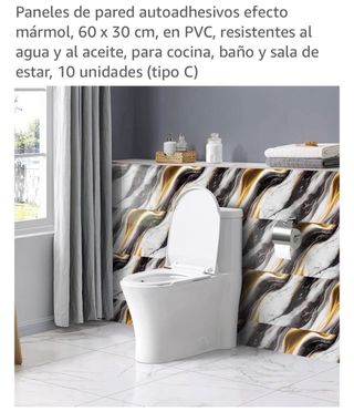 Paneles pared efecto mármol 60x30cm PVC 20 unid