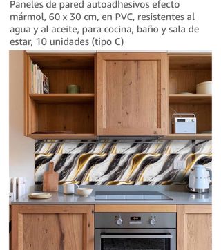 Paneles pared efecto mármol 60x30cm PVC 20 unid