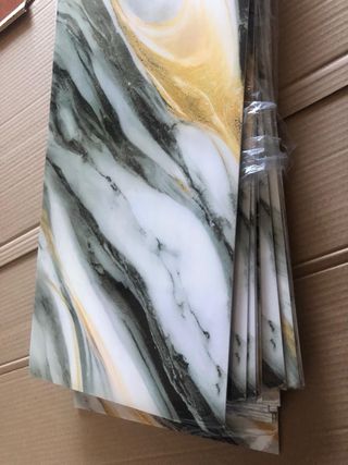 Paneles pared efecto mármol 60x30cm PVC 20 unid