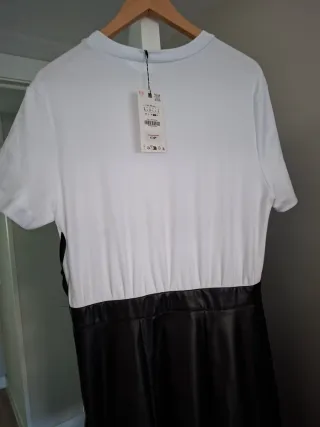 Vestido Zara blanco y negro