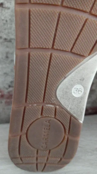 Zapatillas Carmela Piel Talla 36 Beige/Rosa