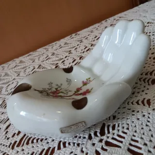 Cenicero Vintage Mano Porcelana Flores