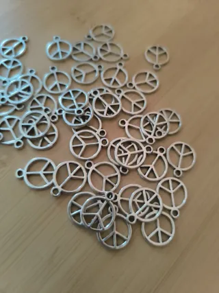 45 Abalorios Símbolo Paz Plata Tibetana