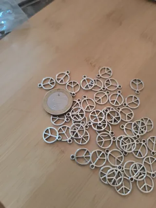 45 Abalorios Símbolo Paz Plata Tibetana