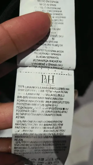 Capa / Chaquetón Pedro del Hierro - 100% Lana
