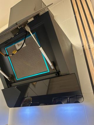 Campana extractora cristal negra