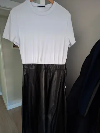 Vestido Zara Blanco y Negro