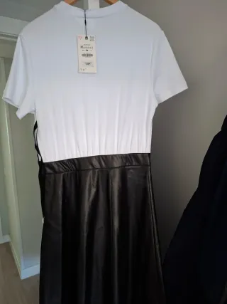 Vestido Zara Blanco y Negro