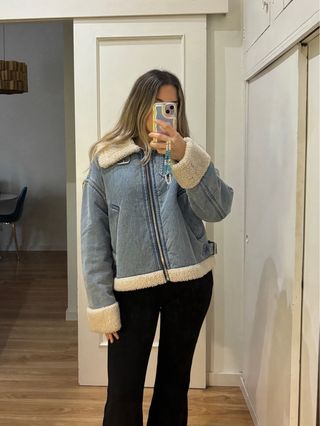 Chaqueta Zara vaquera forrada borreguito