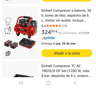 Compresor de aire Einhell portátil