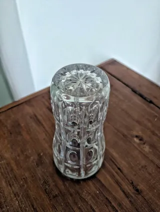 Vaso cristallo con bordo silver plate