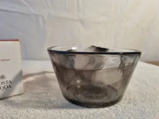 NEW Kosta Boda Mine Black Swirl Ulrica Vallien