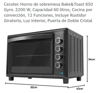 Horno de sobremesa Cecotec