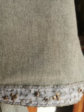 Chal/Bufanda Beige con Flores Rosas