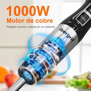 Batidora de Mano 1000W de Acero Inoxidable