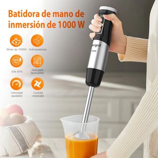 Batidora de Mano 1000W de Acero Inoxidable
