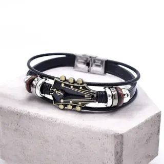 Pulsera Cuero Sintético Guitarra